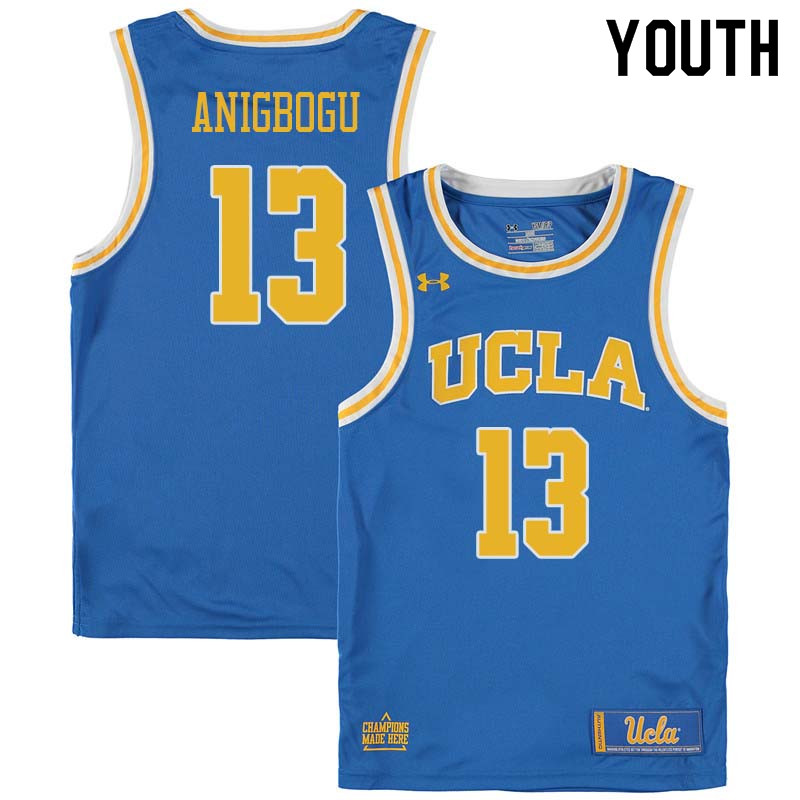 Youth #13 Ike Anigbogu UCLA Bruins College Basketball Jerseys Sale-Blue